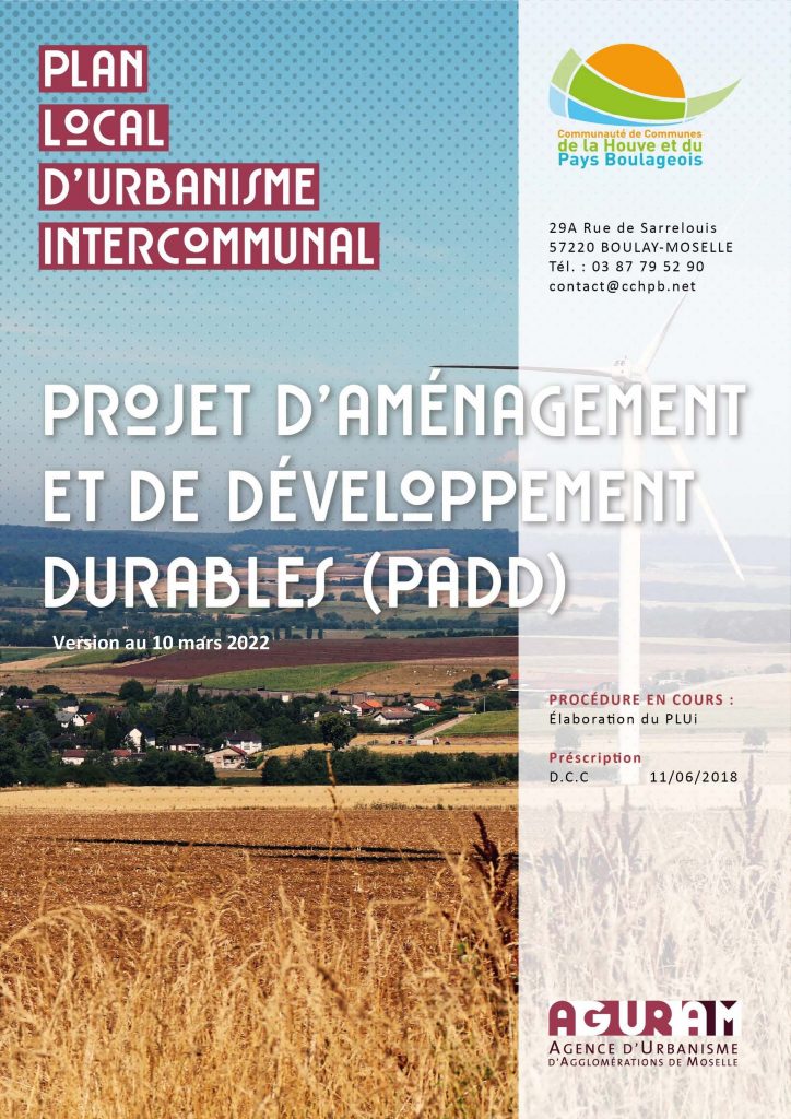 Plan local d urbanisme intercommunal Projet d aménagement et de